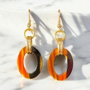✨New! Elegant Gold and Black Hoop Earrings